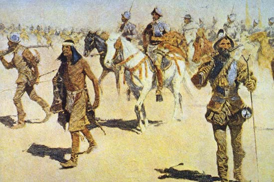 Frederic Remignton. Coronado sets out to the north. Óleo sobre tela. c. 1895