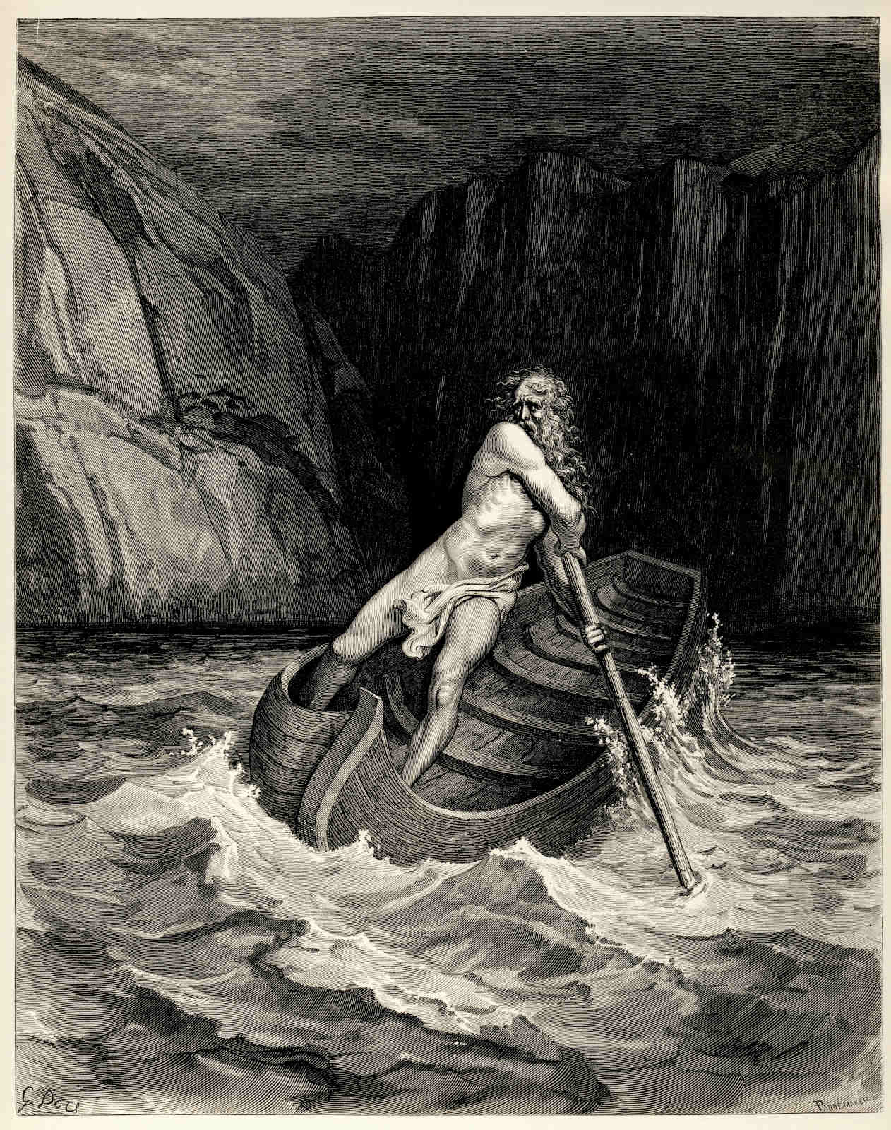 Gustave Dore. Ilustraciones al infierno de Dante. Plancha 9.